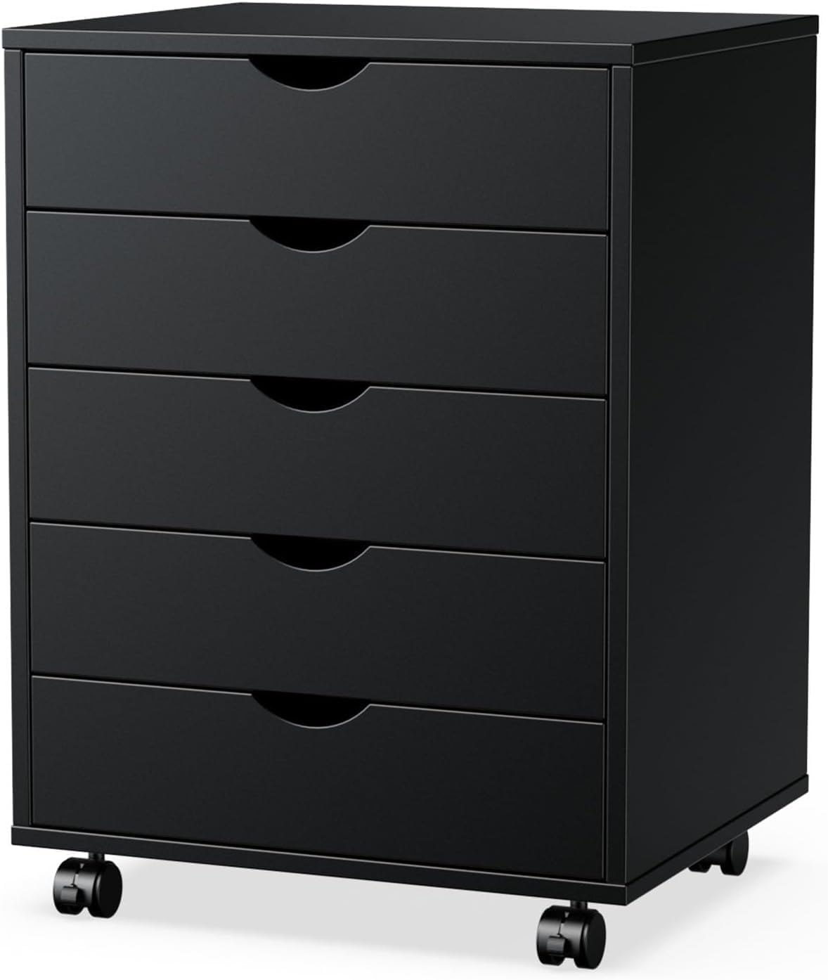 Elevon 5 Drawer Chest, Dressers Storage Cabinets Wooden Dresser Mobile Cabinet with Wheels Room Organizer, Small Drawers Wood Organization Furniture for Office, Home