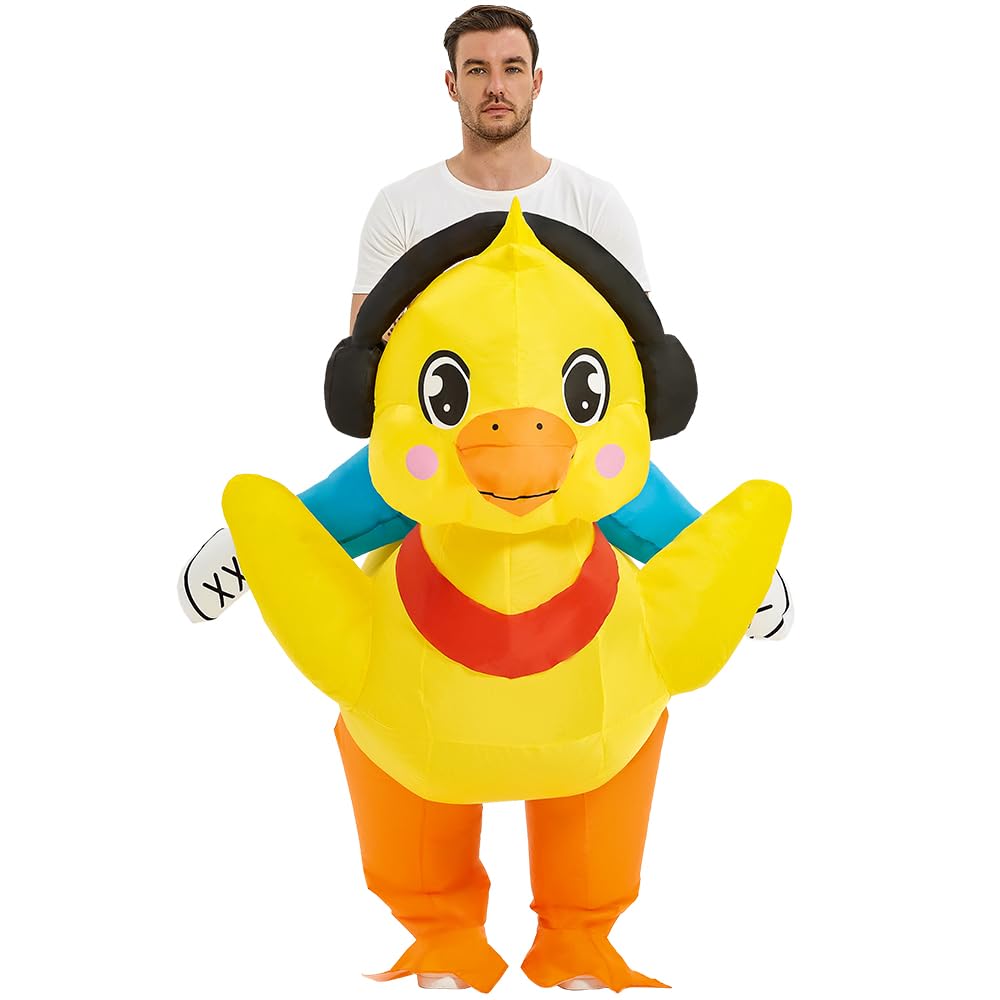 KOOY Inflatable Duck Costume Adult, Inflatable Costumes Women Men, Ride On Duck Suit Blow Up Costume for Adults, Party Halloween Costumes