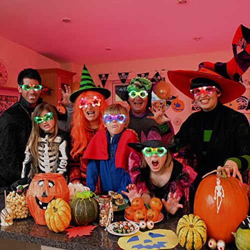 21 Pcs LED Glasses 7 shapes 6 LED Glow In The Dark Party Supplies Favor for Kids Adults shutter heart round star butterfly...