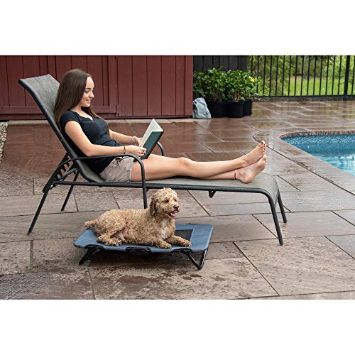 Pet Gear Lifestyle Pet Cot Elevated Bed, No Assembly Required, Premium Tear Resistant Cooling Mesh, Indoor & Outdoor, Ligh...