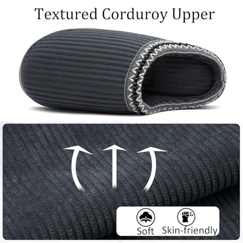 Harxxitd Slippers for Women&Men with Memory Foam Corduroy Closed Toe House Shoes Ladies Winter Warm Comfy Bedroom Women's ...