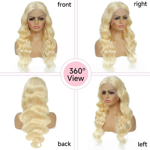 Loyom 613 28 Inch Lace Front Wig Human Hair 13x6 Transparent Lace 12A 200 Density Blonde Body Wave Lace Front Wigs Human Hair Pre Plucked 613 HD Lace Frontal Wig