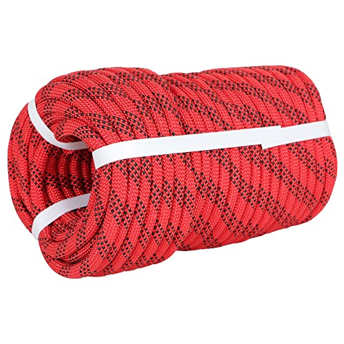Premium Polyester Braid Rope, 3/8IN 100FT, 3520 lb High Strength Arborist Bull Rope, Multi Purpose Strong Pulling Rope, fo...