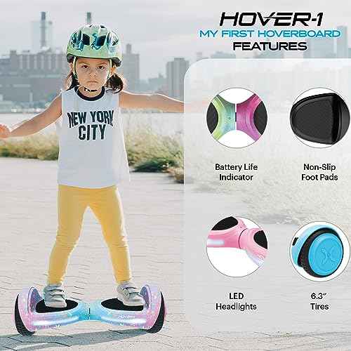 Hover-1 My First Self Balancing Scooter for Kids with 5 mph Max Speed, Dual 150W Motors, 6.3¡± Tires, 3 Miles Max Range, and LED Headlights