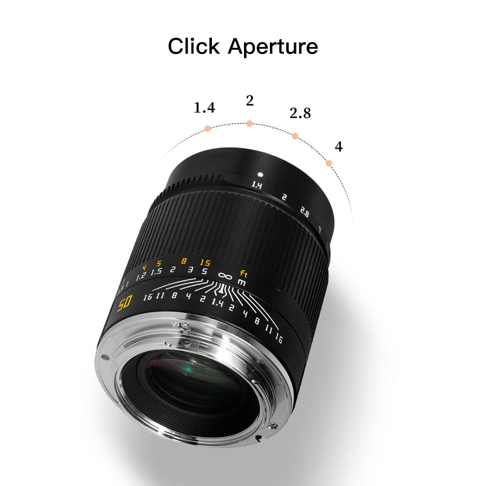 TTArtisan 50mm F1.4 Full Fame Large Aperture Manual Focus Mirrorless Camera Lens Compatible with Canon RF Mount Cameras Like EOS R RP R5 R6