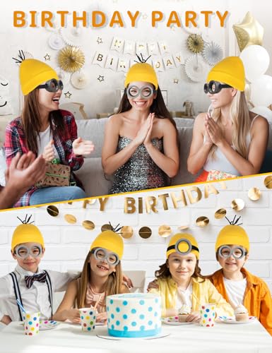 Halloween Costume Accessories Adult Yellow Beanie Hats for Men Women for Cosplay Party Set