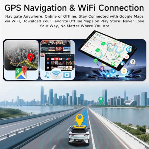 ASURE Car Radio for Mercedes-Benz C209 A209 CLK 2003–2009 – Wireless CarPlay & Android Auto, 9'' HD Touchscreen 4+64G Andr...
