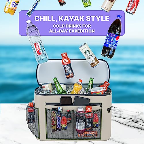 Skywin Kayak Cooler Behind Seat, Waterproof Cooler for Kayaking, Compatible with Lawn Chair Style Seats, Stores Drinks and...
