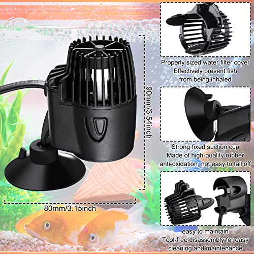 Zhengmy 4 Pcs 800 Gph Aquarium Circulation Pump with Magnetic Suction Base 360 Degree Rotating Wave Maker Submersible Aqua...