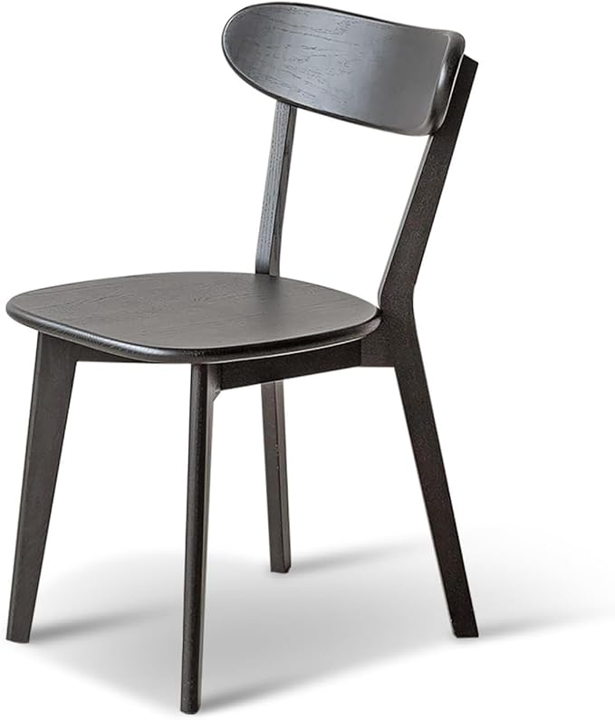 Bamskov 100% Solid Oak Wood Dining Room Chairs - Practical Kitchen Chairs - Wood Chair for Dining Room, Kitchen (1, Black)