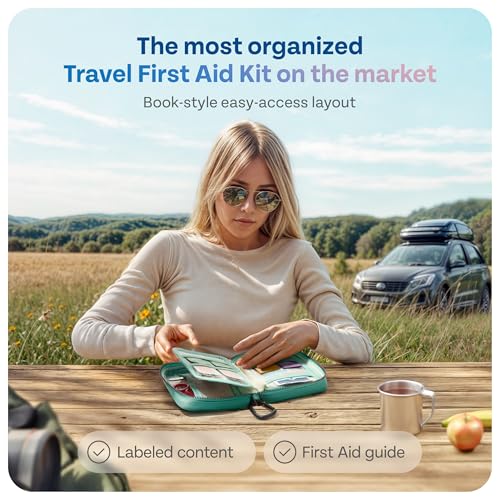 KeepGoing Travel First Aid Kit for Car, Home, Hiking, Camping and Outdoor Emergencies - First Aid Kit Travel Size TSA-Appr...
