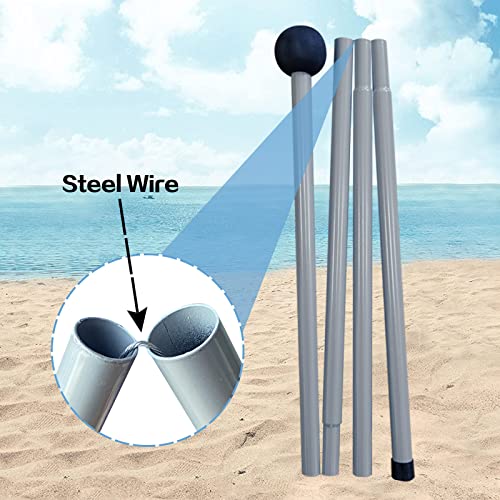 YENGIAM Beach Canopy Beach Tent Pop Up Shade 7.5X7.5 FT Portable Sun Shelter Extra Windproof Rope Stable Sun Protection wi...