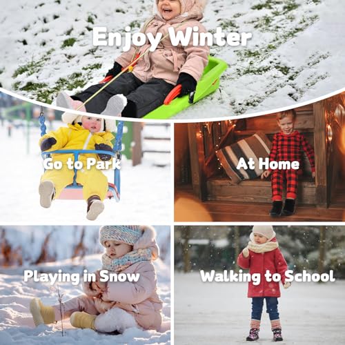 BARERUN Barefoot Baby Boys Girls Boots Warm Winter House Shoes for Toddler Girls Boys Waterproof Fleece Kids Snow Boots Fa...