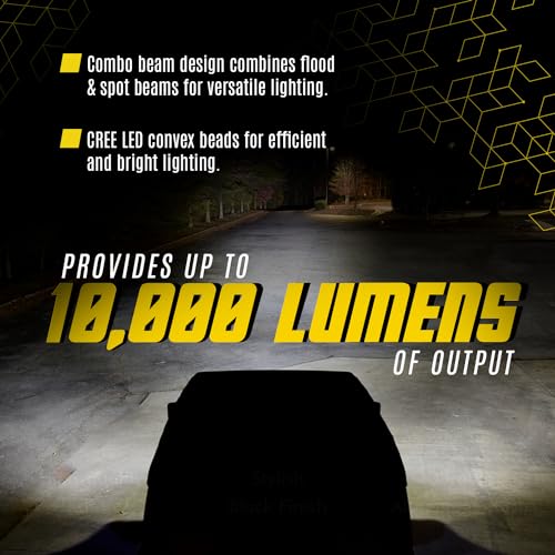 SAN YOUNG LED Light Bar Kits, (2) 20 Inch Slim Light Bars, (4) 4 Inch LED Pods, (2) Wiring Harness, 12V 24V Car Truck ATV ...
