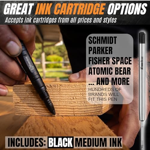 The Atomic Bear Defender Pen with Stylus - Tactical Pen for Self Defense – Emergency Window Breaker – Ballpoint EDC Pens f...