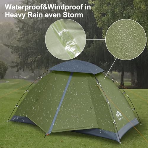 Night Cat Upgraded Backpacking Tents with Ultralight Backpacking Chair Easy Clip Setup Camping Tent Adults Scouts Heavy Ra...