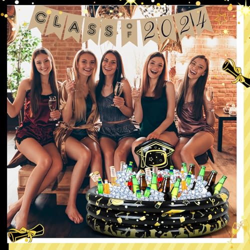Silipull 2 Pack Graduation Inflatable Party Cooler Inflatable Cooler for Parties Inflatable Drink Cooler Inflatable Servin...