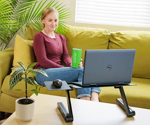 WorkEZ Adjustable Laptop Stand for Desk, Portable Laptop Stand Adjustable Height, Foldable Cooling Computer Holder Riser f...