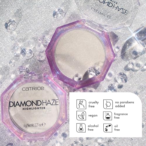 Catrice | Diamond Haze Highlighter (010 Gimme Glitter) | Stunning 3D Shimmer Effect for Face & Body | Silky, Buildable Glo...