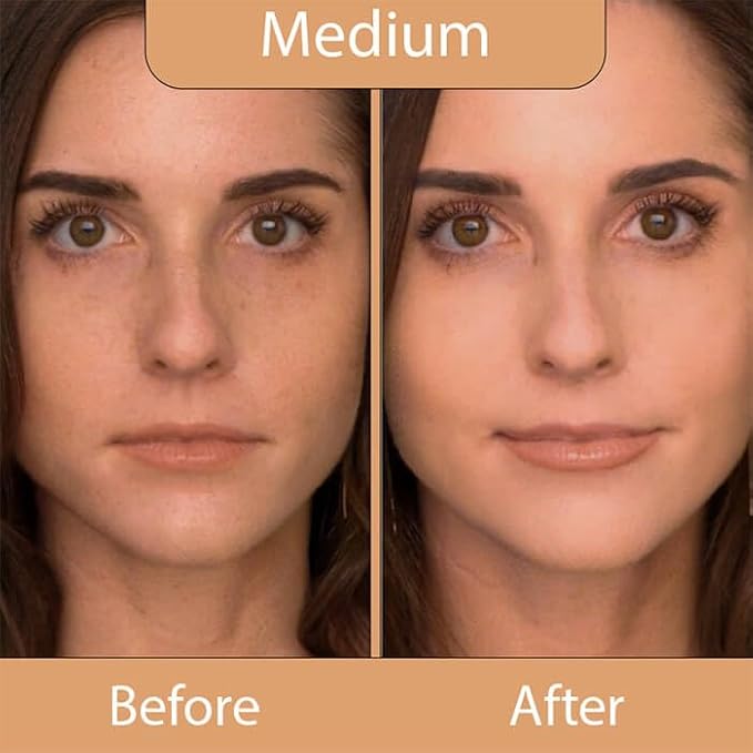 LUMINESS Silk Airbrush Spray Foundation 3-PC Kit - Foundation, Primer & Dual-Sided Angled Makeup Brush - Buildable Coverage, Anti-Aging Formula, Humidity Resistant, Hydrates & Moisturizes, Medium