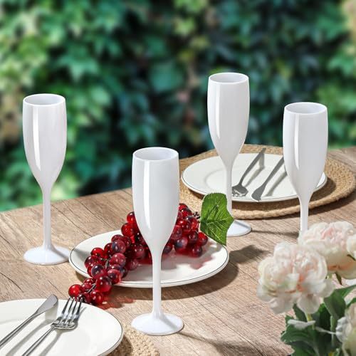 XUWAIDSGN Champagne Flute Acrylic Champagne Glasses Wedding Toasting Champagne Flute Goblet Plastic Reusable Unbreakable C...