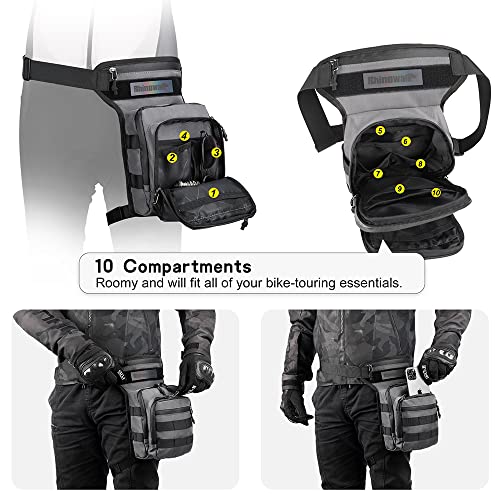 SUNELFFY Motorcycle Drop Leg Bag Military Thigh Pouch Bag Tactical Hip Thigh Pack Leg Bag Multifunctional for Riding Cycli...