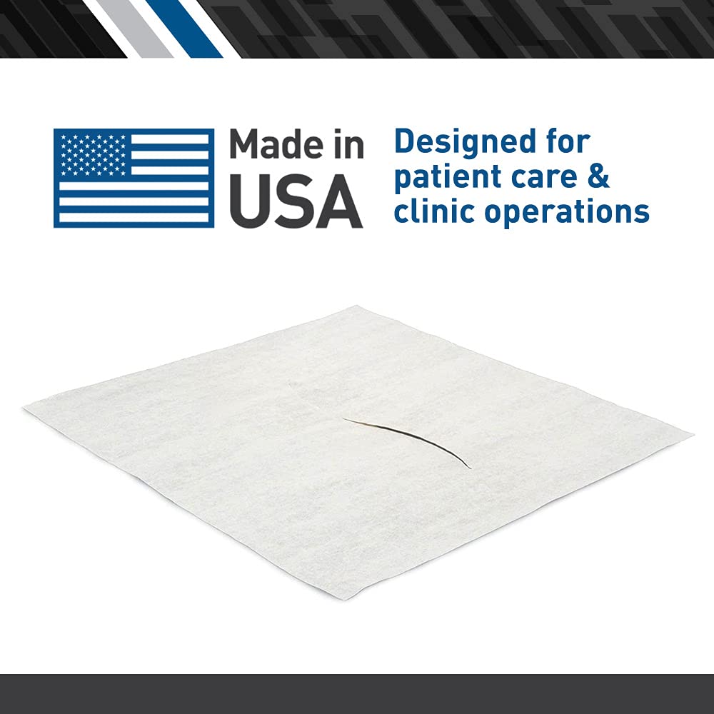 BodyMed Headrest Paper Tissue Sheets – Tissue Paper Squares for Chiropractic Exam Table or Massage Table – White – 12-Inch x 12-Inch – with Nose Slit (1,000 per box)