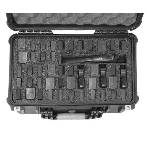 Case Club 55 Pistol Magazine Case, Protective Hard Case, Waterproof & Crushproof, Pressure Valve, Folding Handles & Lockable, Airline Approved