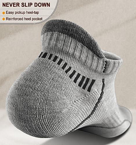 Men Running Socks 6Pairs-Ankle Athletic Socks Wicking Cushioned for Men Walking-Arch Compression Support