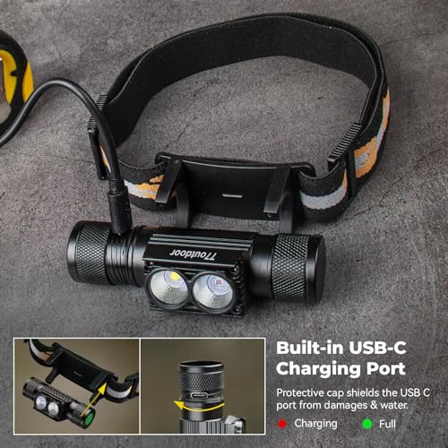 77outdoor LED Rechargeable Red Headlamp, H25LR / D25LR Powerful Lightweight Headlight with 90 High CRI Bright White Light ...