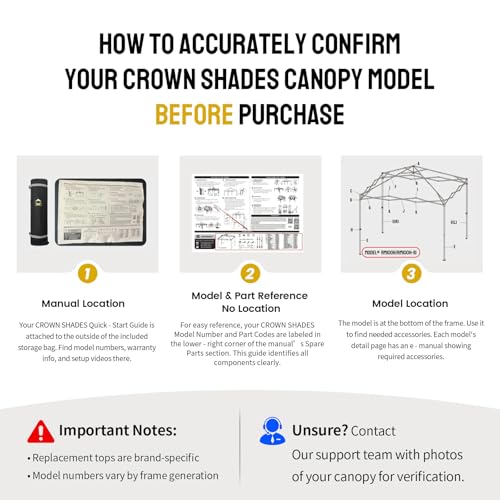 CROWN SHADES 10x10 Canopy Replacement Top - Only Compatible with Crown Shades RM100H Series, Silver Coated with Air Vent, ...