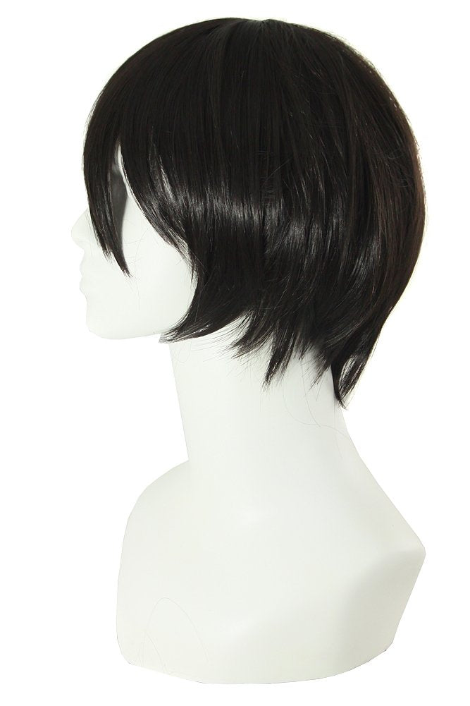 MapofBeauty 12 Inch/30 cm Men Women Short Straight Side Bangs Cosplay Costume Wig (Bright Blue)