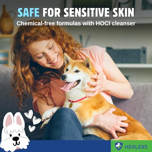 Healers Comprehensive Pet First Aid Kit for Dogs - Portable Emergency Dog Medical Kit with HOCl Cleanser & Wound Care - Ho...