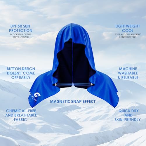CSITE 2 Pack Cooling Hoodie Towels, Instant Cooling Towels for Neck and Face, UPF 50 Sun Protection, Ice Towel for Hot Wea...
