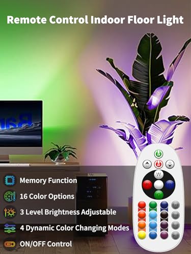 ZUCKEO RGB Spotlight Indoor Uplights 5W Floor Can Light Up Accent Lighting, LED Color Changing Spot Lights for Home Plant ...