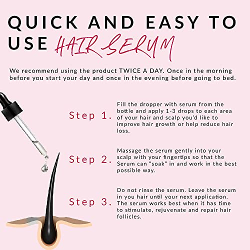 N+B Hair Growth Serum - Helps Promote Thicker, Fuller, & Healthier Hair w/Biotin, Natural-Based Formula, Helps Prevent Hair Fall & Thinning, For Women In All Hair Types - (2oz.) (6-Pack)