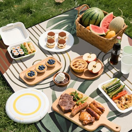 QXWREL Extra Large Picnic Outdoor Blanket 60''x80'' Boho Plant Waterproof and Sandproof Picnic Mat for Beach Foldable Camp...