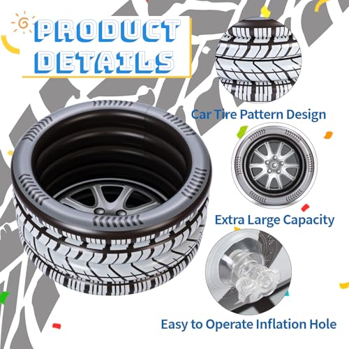 Soulchen 150+ Cans Inflatable Tire Tubes Cooler Large Capacity Inflatable Floating Ice Cooler with Pump Ice Buffet Food Dr...