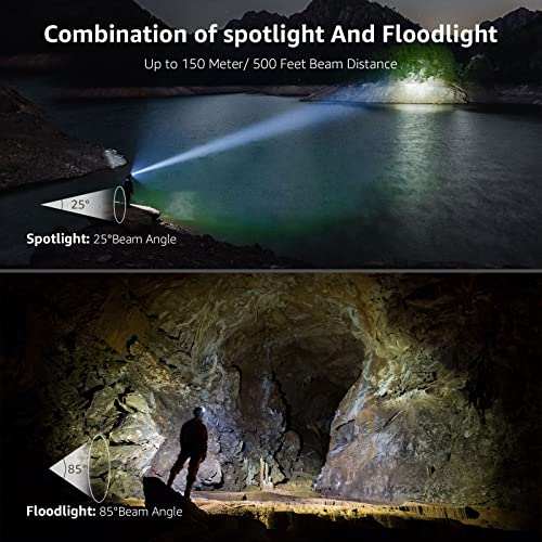 Lepro LE Headlamp Rechargeable, LED Head Lamp with 6 Modes for Camping & Hiking Gear Essentials, IPX4 Waterproof High Lume...