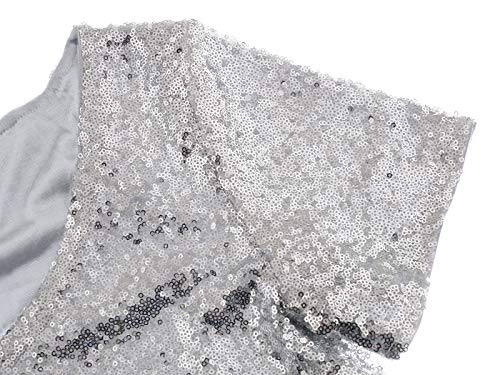 Anna-Kaci Women's Short Sleeve V-Neck Sequin Shift T-Shirt Mini Dress
