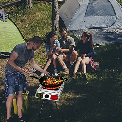 Vivicreate 10000 BTU Single Burner Propane Gas Stove Outdoor Camping Cooker Portable Stainless Steel Cooktop with Hose for...