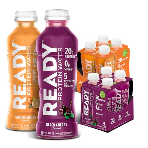 Ready® Clear Protein Water – 20g Whey Protein Isolate, Zero Sugar, Low-Calorie Sports Drink for Hydration & Recovery – Ele...
