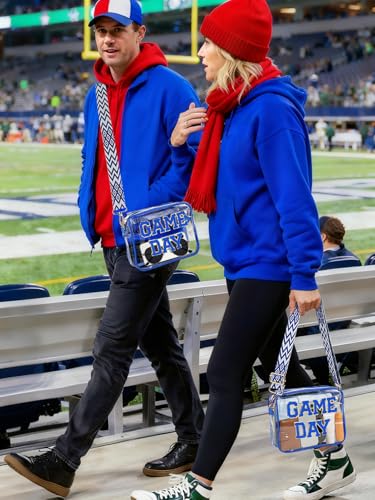 Game Day Clear Bag for Stadium Events - 9" x 7" x 2.5" Small Crossbody Purse for Women, Perfect for Football Fans