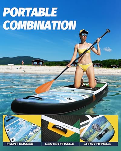 ESUP 11'6"x35" Extra Wide Inflatable Paddle Board, Big Size Stand up Paddleboards for 450lb/3 People/Family/Beginner/Yoga,...