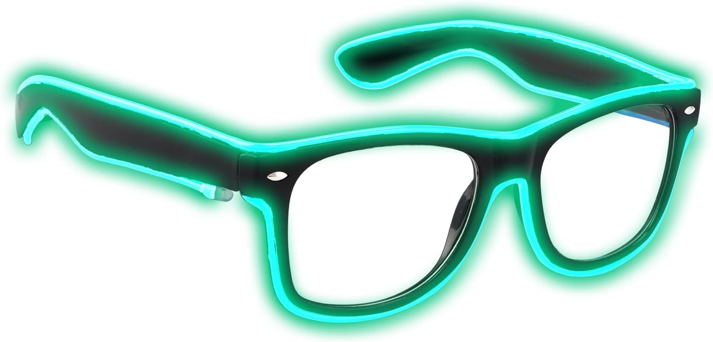 Aquat Light up EL Wire Neon Rave Glasses Glow LED Sunglasses Costumes For Party, EDM, Halloween, Wired with Battery Power