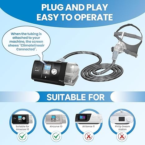 ArmiX AirSense 10 & AirCurve 10 Enhanced Heated CPAP Tubing 20 pcs filters – Compatible with Air Sense – Climate Line Tube for Humidified, Comfortable Sleep Apnea Therapy + 20 pcs filters