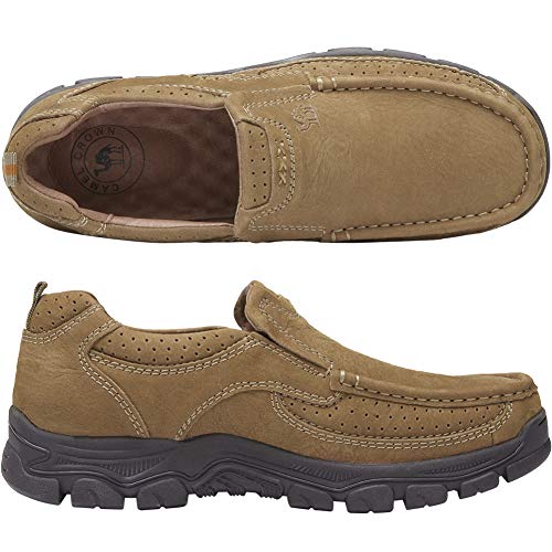 CAMEL CROWN Mens Loafers Slip On Loafer Leather Casual Walking Shoes Comfortable for Work Office Dress Outdoor