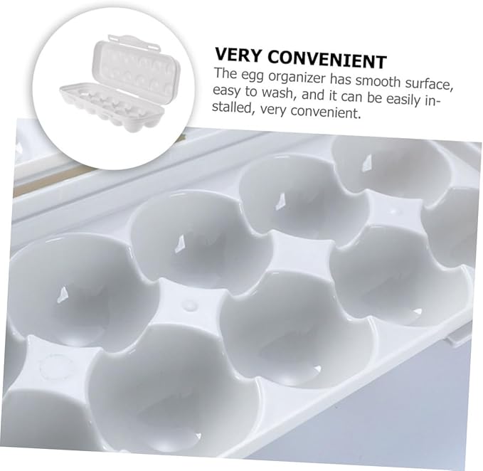 Compartment Gray Plastic Egg Storage Bin with Airtight Lid Anti-crack Refrigerator Organizer Box for Kitchen Preservation and Easy Handling Stackable Egg Holder for Home Use