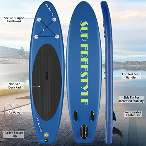 ANCHEER iSUP Inflatable Stand Up Paddle Board with Carry Bag, Floating Paddle, Coil Leash, and Repair Kit with 265 Pound C...