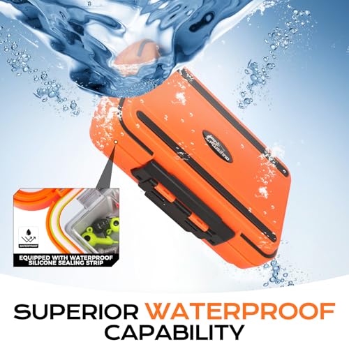 PLUSINNO 449pcs Fishing Gear Accessories Kit, Fishing Tackle Box with Tackle Included, Fishing Hooks, Fishing Weights Sink...